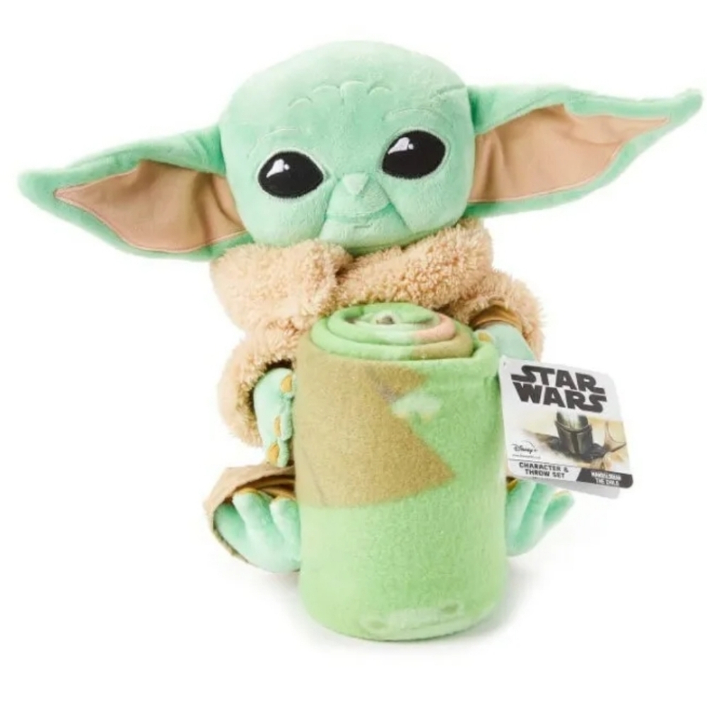 BABY YODA The Mandalorian Pillow Fleece Throw Blanket Set 40 x 50" NEW with Tags